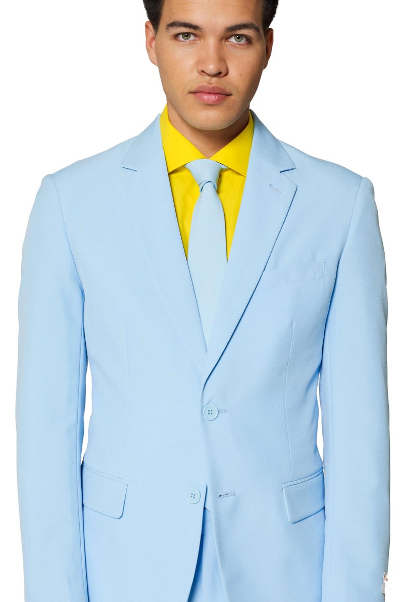 Opposuits Cool Blue Solid Light Blue Suit For Men Coming With Pants, Jacket and Tie, Cool Blue, US42 - Image 3